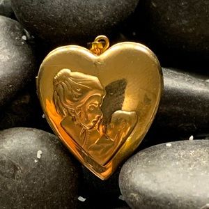 Clearance- Mother/ Son Gold Plated Heart Locket